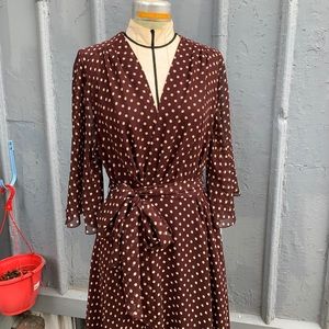 Celine silk polka dot wrap dress